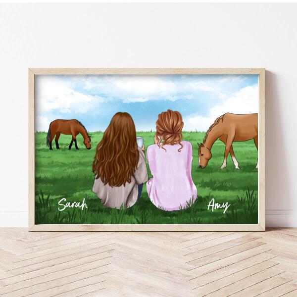 Besties in Field Canvas - Gift For Best Friends, Sisters or Soul Mates