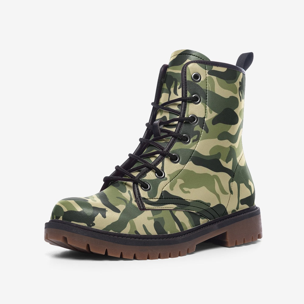 Horses Camo Casual Leather Boots