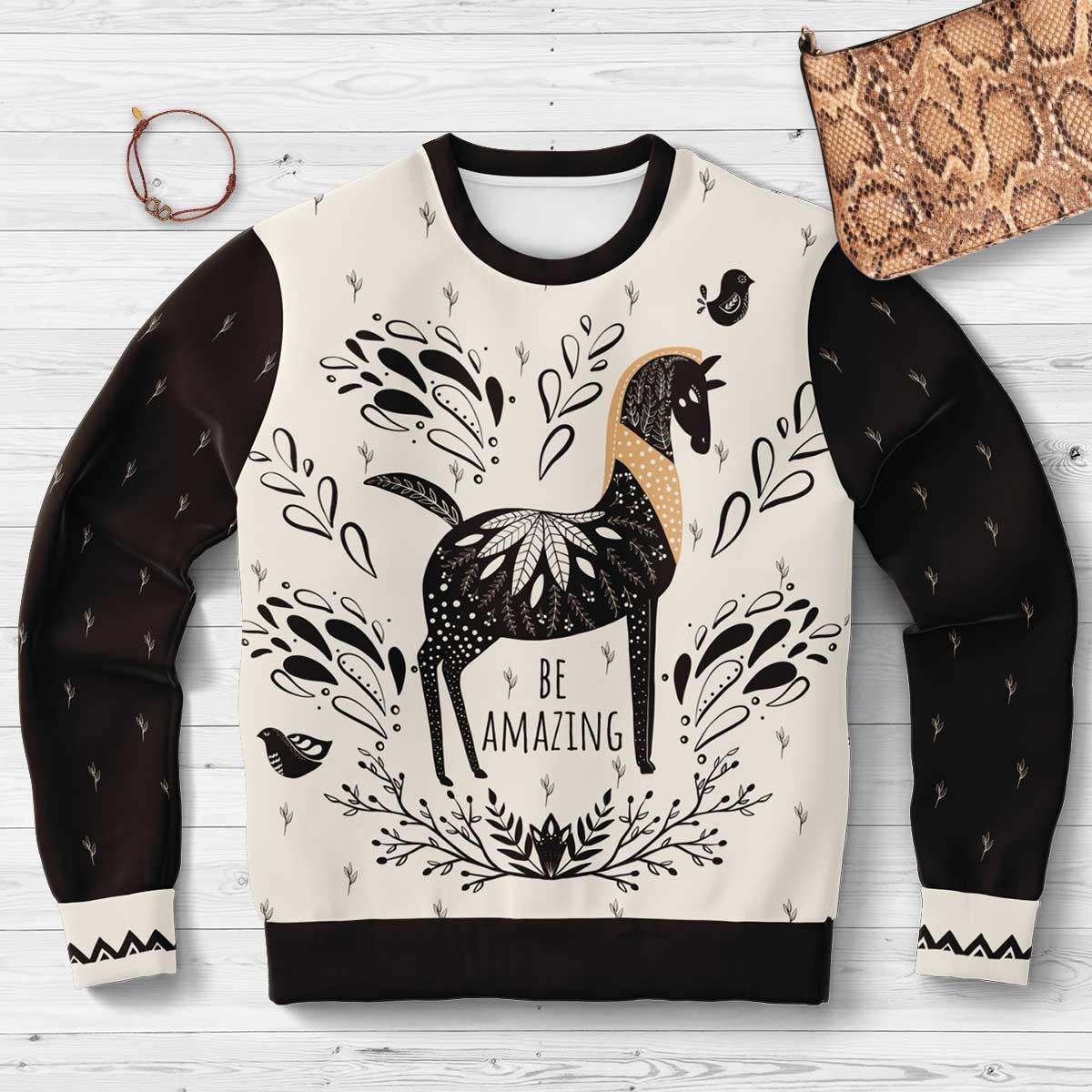 Be Amazing Equine Folk Art - Sweatshirt