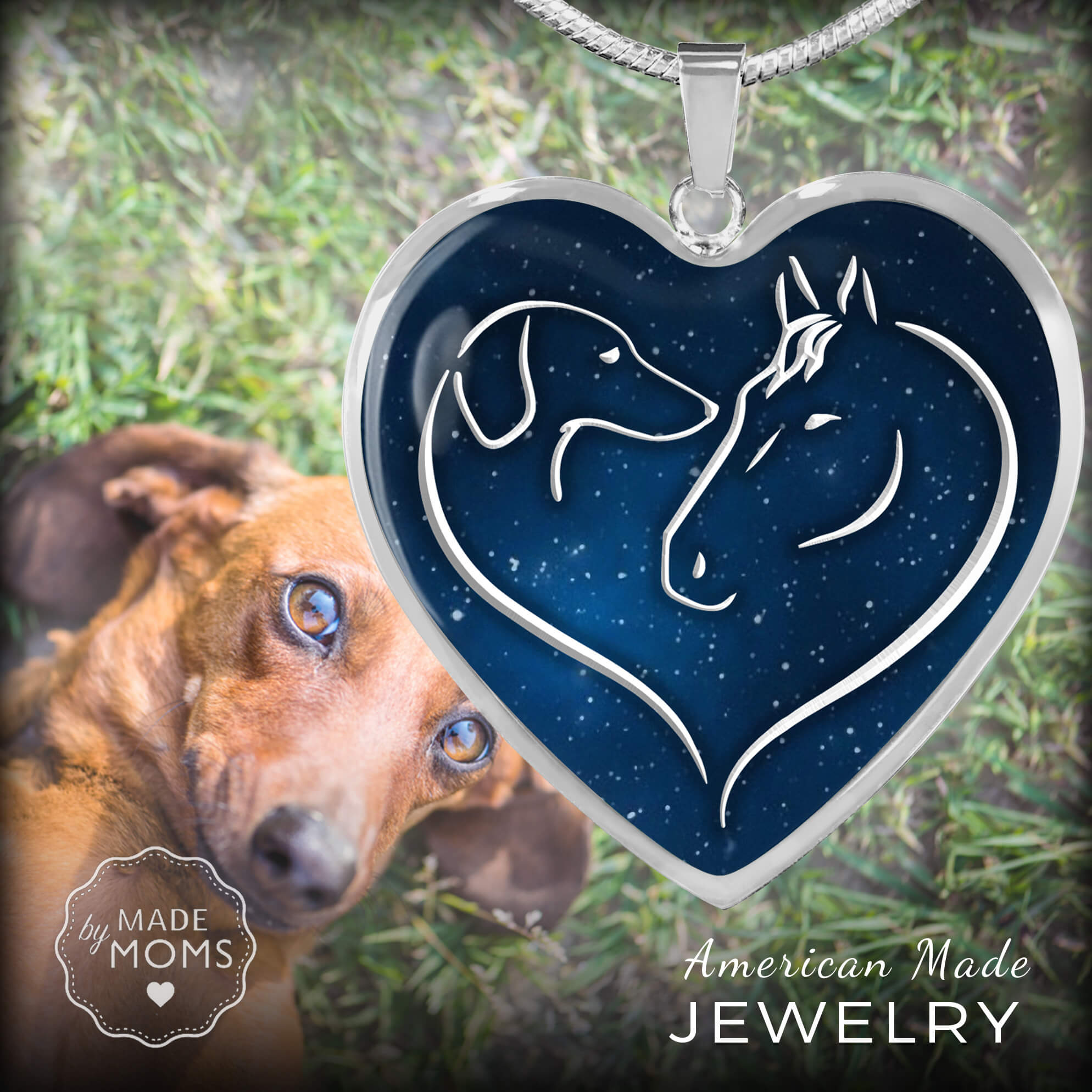Premium "Dachshund Dog & Horse Lover" Necklace - Galaxy Edition