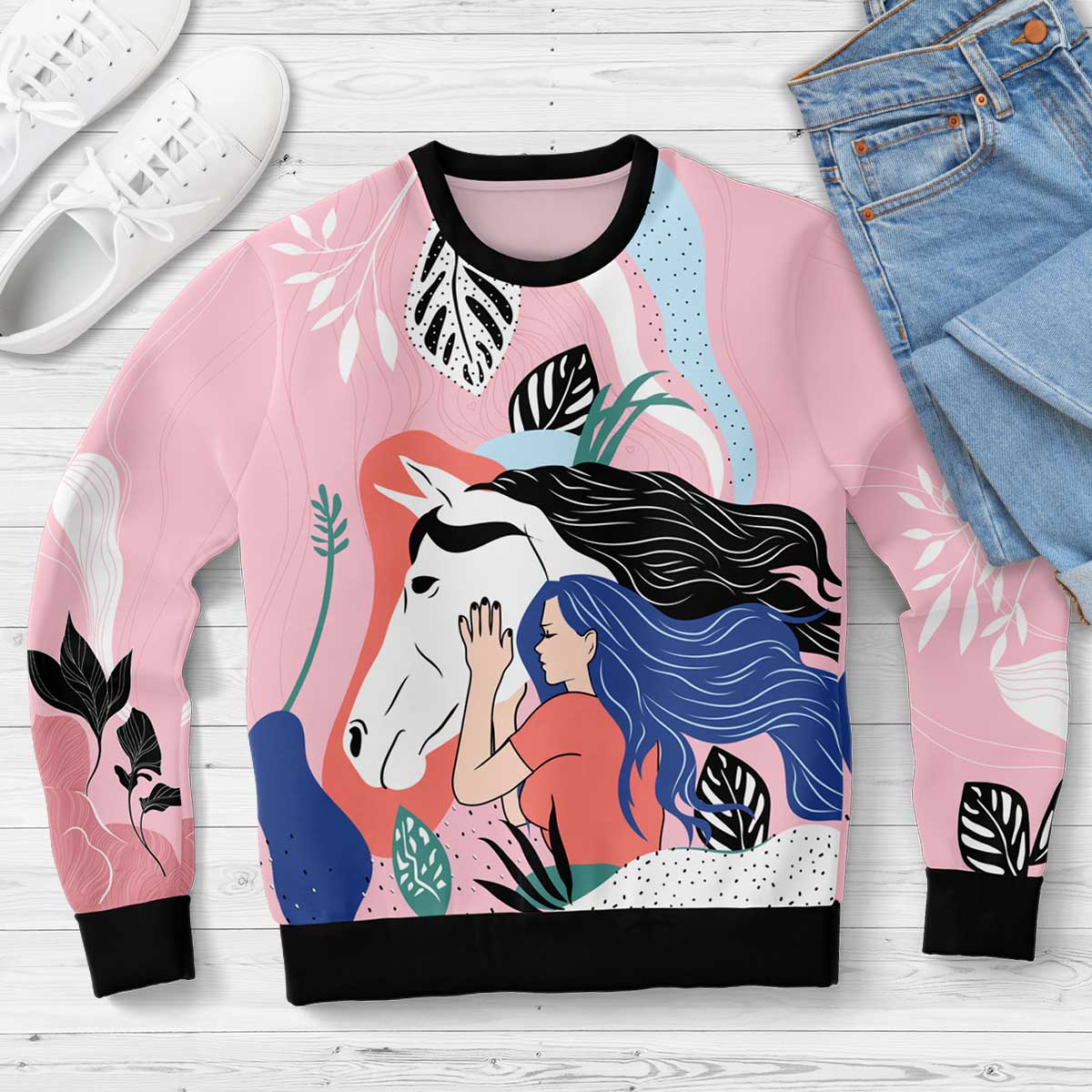 A Girl and Her Horse - Floral Dream Sweatshirt