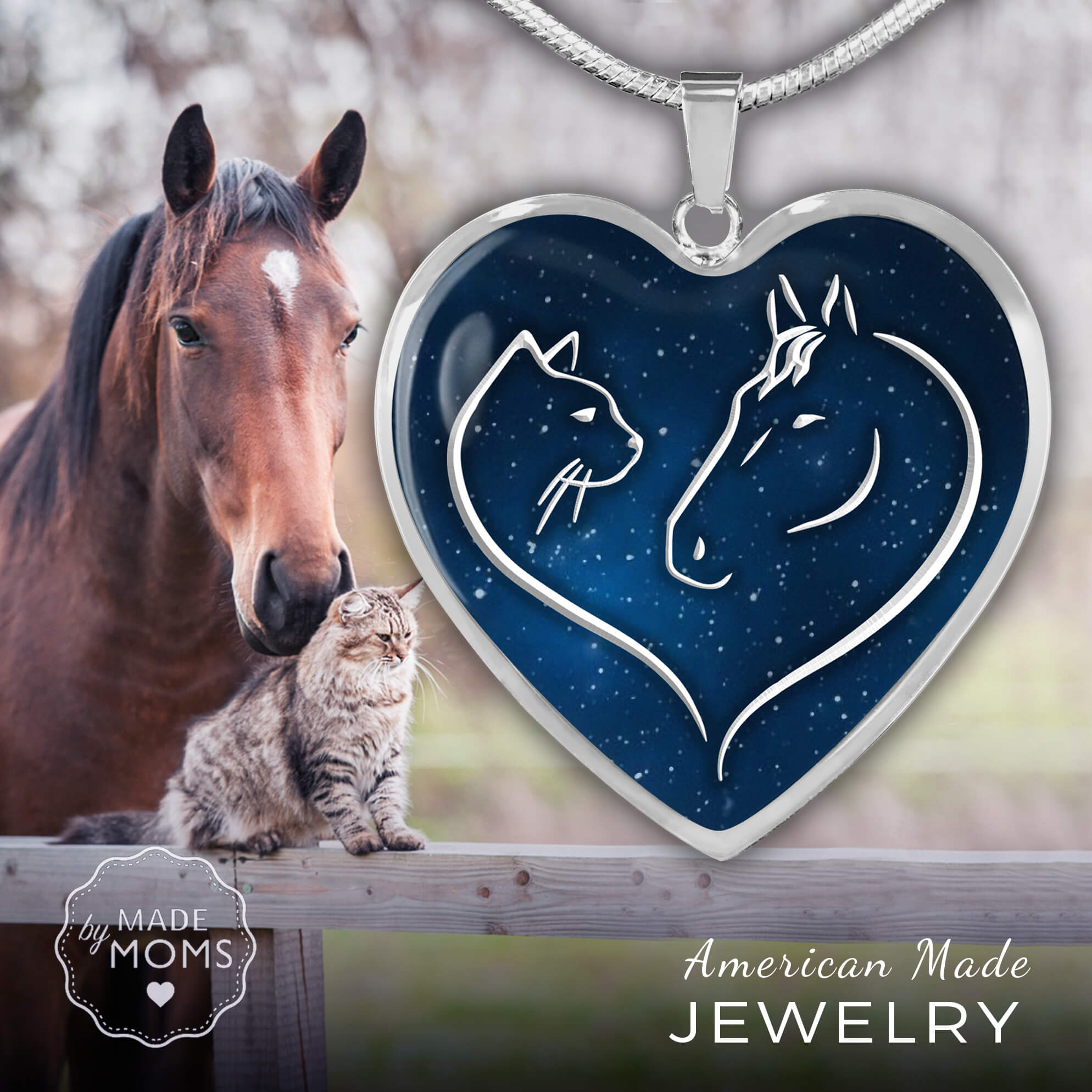 Premium "Horse & Cat Lover" Necklace - Galaxy Edition