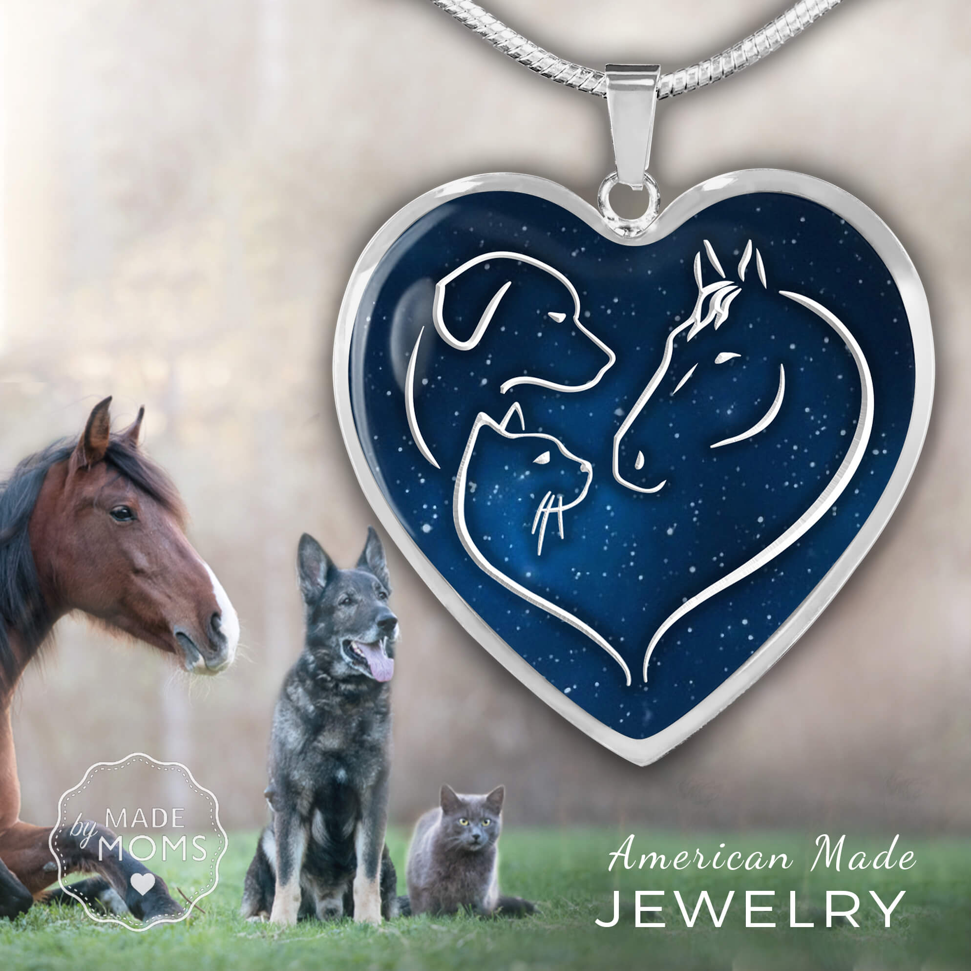 Premium "Horse, Cat & Dog Lover" Necklace - Galaxy Edition
