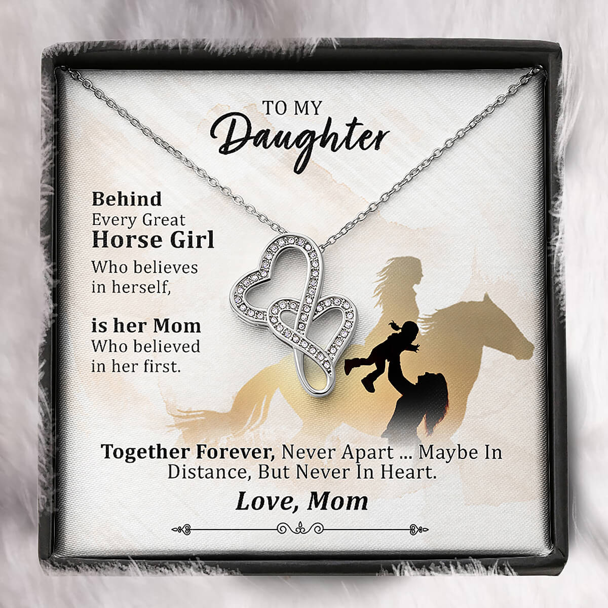To My Horse Girl - Premium Bonded Hearts Necklace